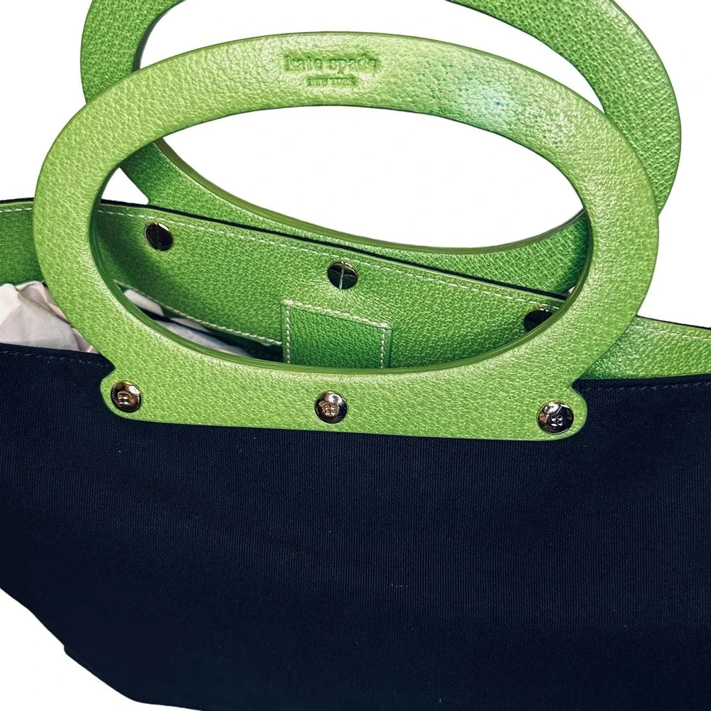 Kate Spade - Easton Top Handled Green and Black Purse